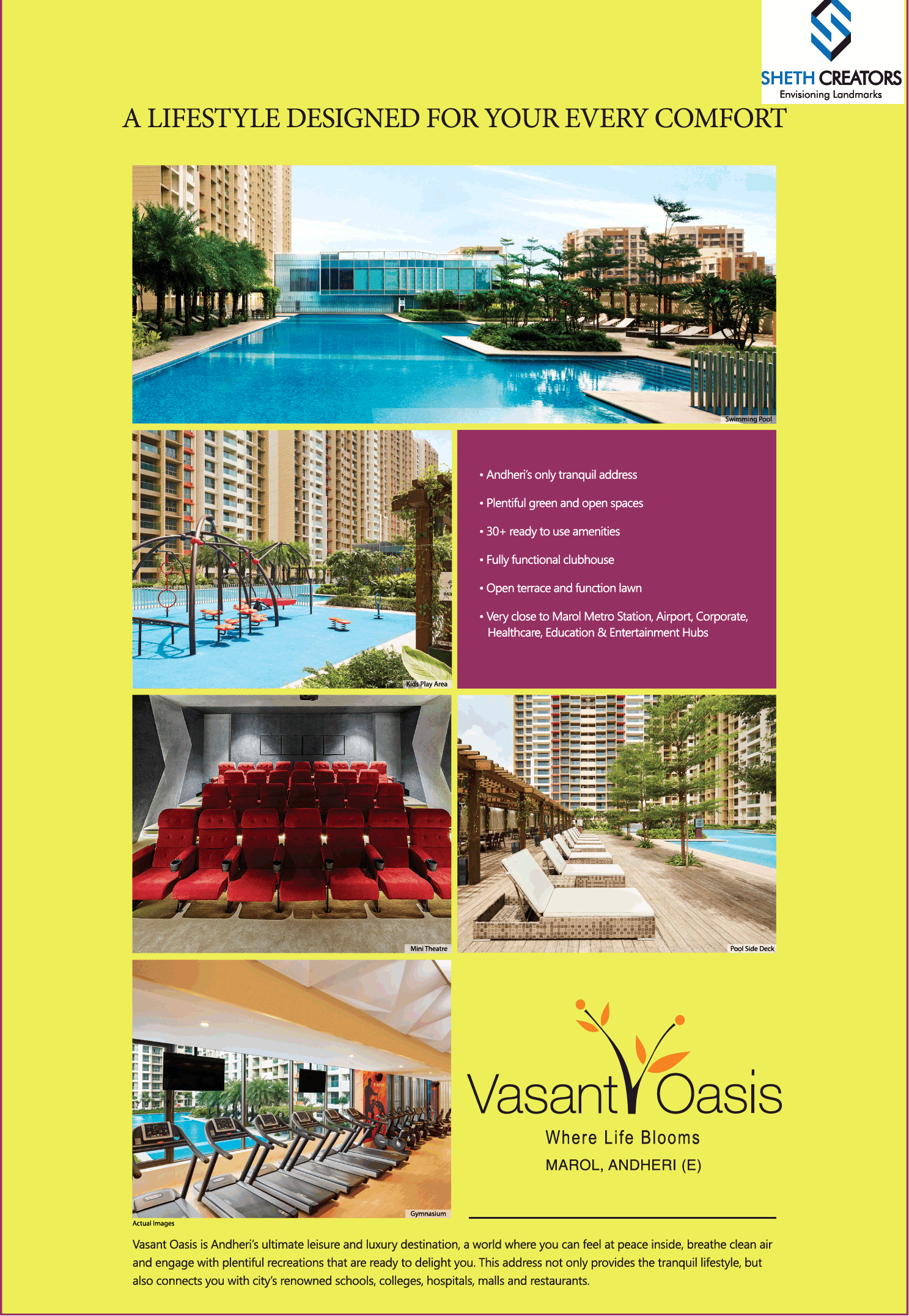 A lifestyle designed for your every comfort at Sheth Vasant Oasis in Mumbai Update
